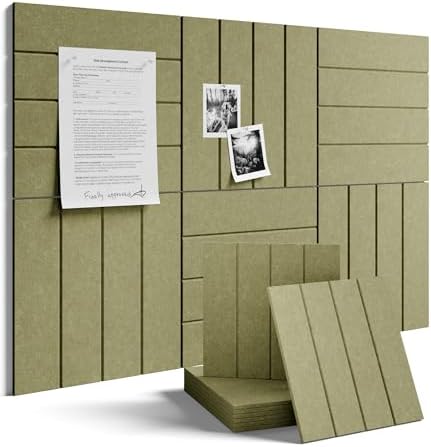 Fluxynara 36" x 24" Large Felt Bulletin Board, Olive Green
