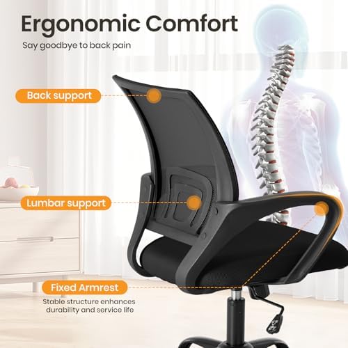 OLIXIS Office Desk Chair, Ergonomic Computer Chair, Lumbar Support