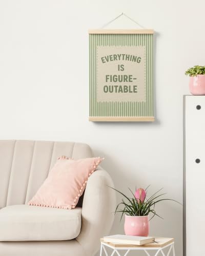 FGFK Everything Is Figureoutable Inspirational Wall Art Poster Hanger Frame