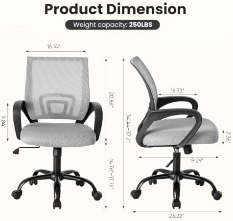 DUMOS Ergonomic Office Chair, Mid-Back Executive Desk Chair 2 Pack