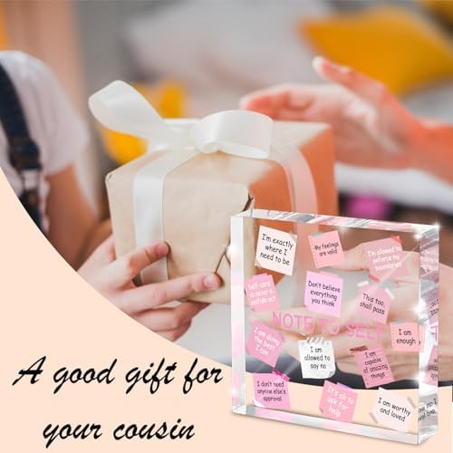 Female Desk Decor, 4x4 Inch Pink Acrylic, Motivational Quotes, Inspirational Desk Decor, Girls Dorm Must-Have, Positive Affirmation Gift for Women