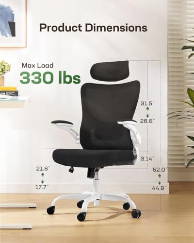 Marsail Ergonomic Office Chair with 3D Armrests, Pack of 3
