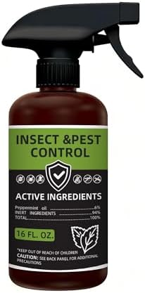 Peppermint Oil Insect Repellent Spray, Natural Indoor & Outdoor Bug Deterrent for Ant, Roach, Spider, Fly, Flea, Bug, Rodent, Mouse Home & Kitchen Pest Control, Pet and Family Safe 16 oz