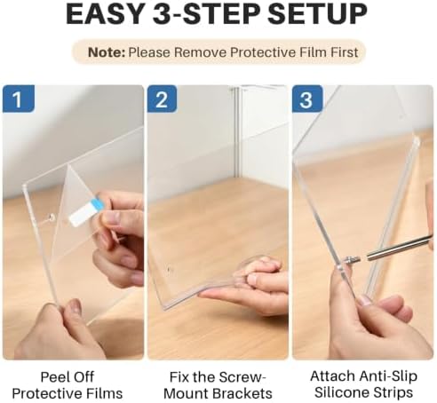 Monitor Memo Board Holder 14"x5", 2pcs Office Organization Memo Holders for Computer Sticky Note Holder, Space-Saving Under Monitor, Movable & Reusable, Screen Saver for Office & Home Desktop Decor