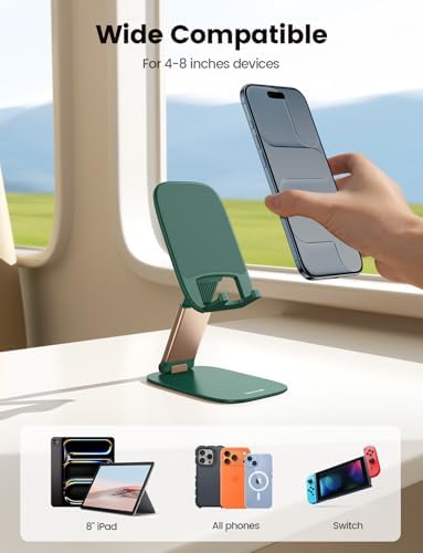 Lamicall Ultra-Thin Phone Stand, Green Office Desk Decor Accessories