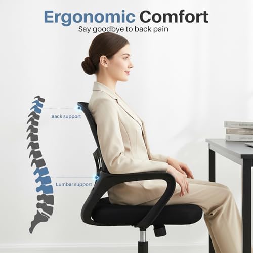 DUMOS Home Office Chair, Computer Desk Chair, Lumbar Support