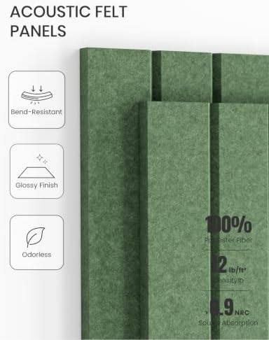 Fluxynara 36" x 24" Large Felt Bulletin Board, Moss Green