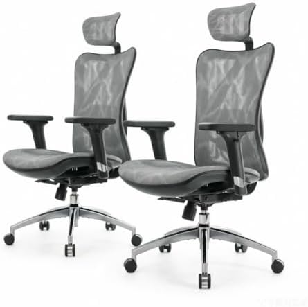 SIHOO M57 Ergonomic Mesh Office Chair, High Back Home Desk Chair with 3D Armrests, Lumbar Support and Adjustable Headrest, Comfortable Computer Chair, Hold 330 LBS-2 Packs-Grey