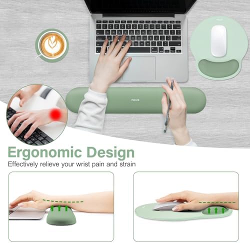 MOSISO Wrist Rest Support for Mouse Pad&Keyboard Set, Antique Green