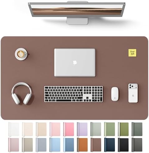 YSAGi Leather Desk Protector, Office Mat, Large Mouse Mat, Non-Slip PU Leather Blotter, Laptop Desk Mat, Waterproof Writing Pad for Office and Home(Chocolate, 40" x 24")