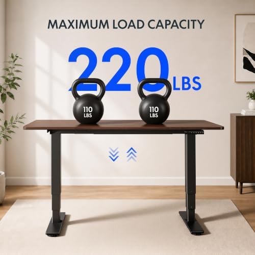 FLEXISPOT E6 Solid Wood Dual Motor 3-Stage Electric Standing Desk, 63 x 30