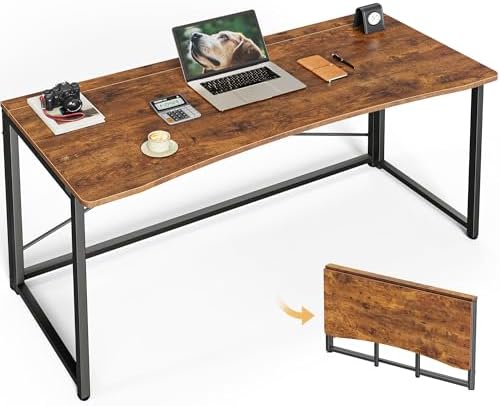 Huuger Folding Desk for Small Spaces, 47.2 Inch Foldable Computer Table