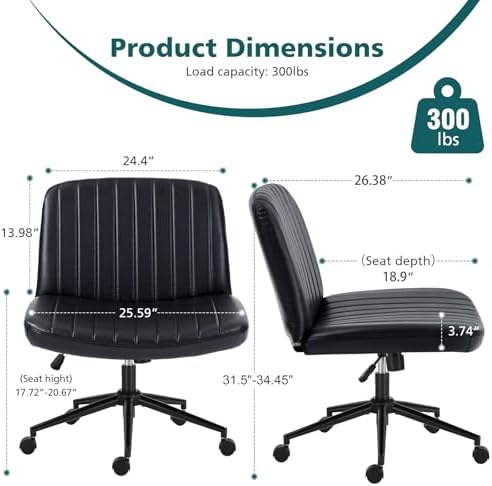 OLIXIS Criss Cross Chair with Wheels, Vanity Chair, Home Office Desk