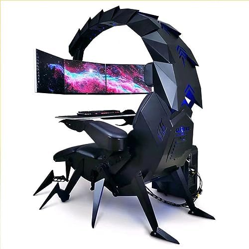 Gaming Chair Ergonomic Swivel with RGB LED for Racing, E-Sports, and Home Office Comfort (C)