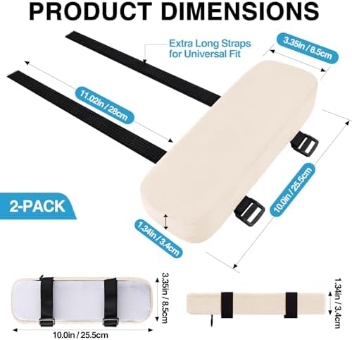Smiry Memory Foam Office Chair Armrest Pads, Non-Slip Armrest Cushion