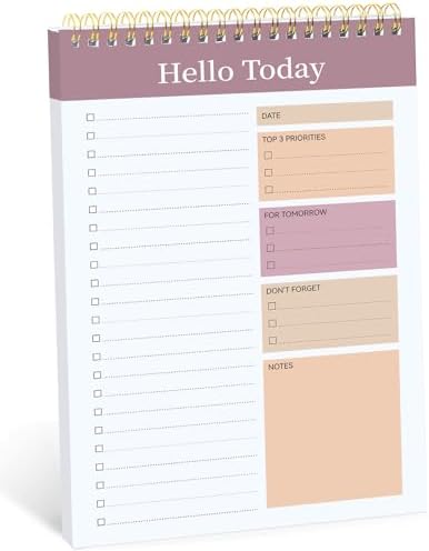 Taja To Do List Notepad, Undated Daily Planner for Work and Goal Setting
