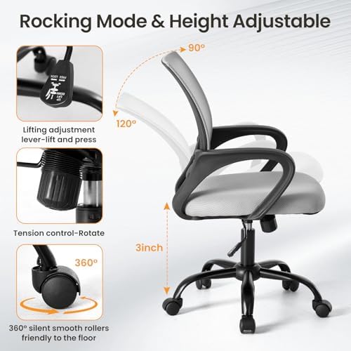 OLIXIS Office Desk Chair, Ergonomic Home Mesh Chair, Lumbar Support
