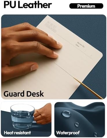 YSAGi Leather Desk Protector, Office Mat, Large Mouse Mat, Non-Slip PU Leather Blotter, Laptop Pad, Waterproof Writing Pad for Office and Home (Dark Blue, 47.2" x 23.6")