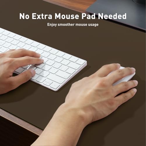 Aothia Leather Desk Pad Protector, Large Mouse Pad, Office Mat, Non-Slip PU Leather Blotter, Laptop Desk Pad, Waterproof Writing Pad for Office and Home (Coffee, 23.6" x 13.7")