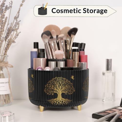 SKYDUE 360 Degree Rotating Pen Holder for Desk with 5 Slots,Tree of Life
