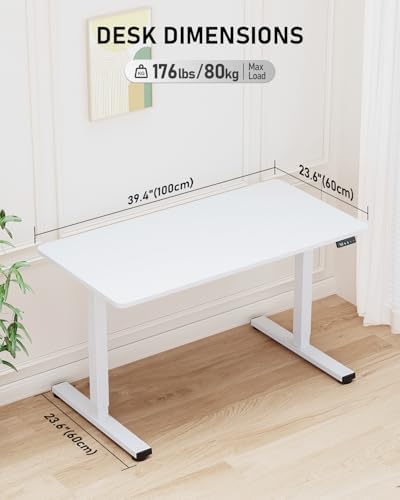 40" Small Electric Standing Desk Adjustable Height for Home Office
