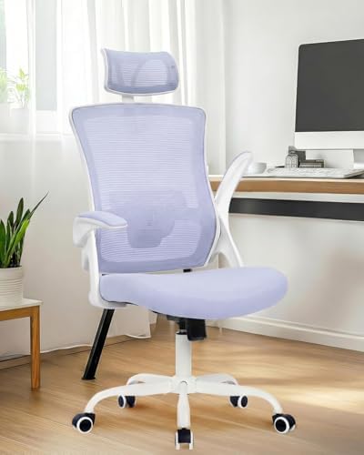 NEO CHAIR Office Chair with Adjustable Ergonomic Lumbar Headrest, Purple