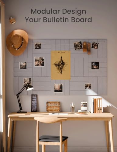 Fluxynara 48" x 36" Large Felt Bulletin Board, Soft Gray