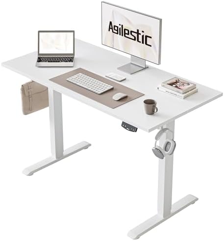 Agilestic 40 * 24 Inch Height Adjustable Electric Standing Desk, White