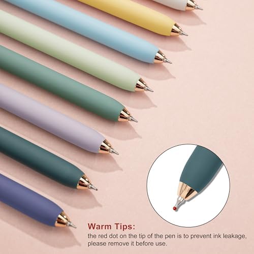 Linbsunne Gel Pens Black Ink Pens for Office 0.5mm Fine Point Pen Smooth Writing Retractable (Morandi-10 pcs)