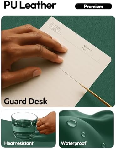 YSAGi Leather Desk Pad Protector, Office Desk Mat, Large Mouse Pad, Non-Slip PU Leather Desk Blotter, Laptop Desk Pad, Waterproof Desk Writing Pad for Office and Home (Seafoam Green, 23.6" x 13.8")
