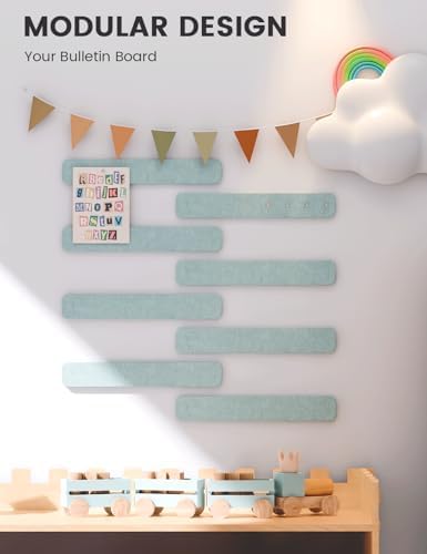 Fluxynara 13" x 2" Felt Wall Panels, Teal Blue