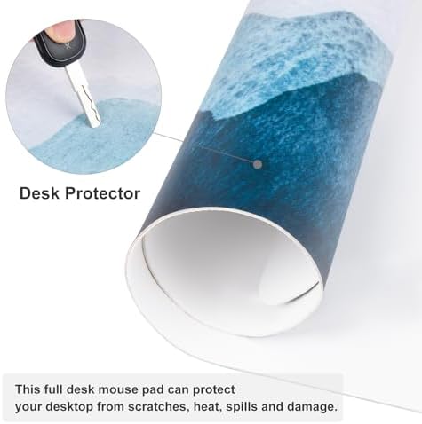 QiyI PU Leather Large Mouse Pad, Office Decor, 31.5" x 15.7", Mountain