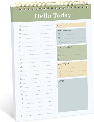 Taja To Do List Notepad, Undated Daily Planner for Work and Goal Setting
