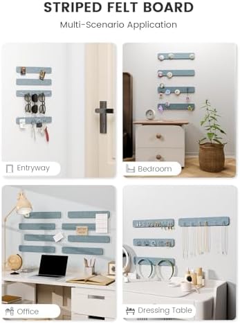Fluxynara 13" x 2" Felt Wall Panels, Dusty Blue