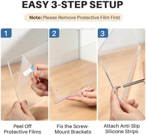 Monitor Memo Board Holder 14"x5", Office Organization Memo Holders for Computer Sticky Note Holder, Space-Saving Under Monitor, Movable & Reusable, Screen Saver for Office & Home Desktop Decor