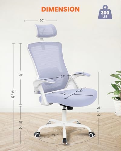 NEO CHAIR Office Chair with Adjustable Ergonomic Lumbar Headrest, Purple