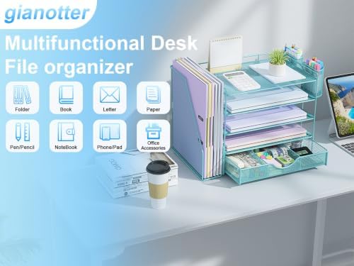 gianotter 5-Tier Desk Organizer with Drawers and File Holders