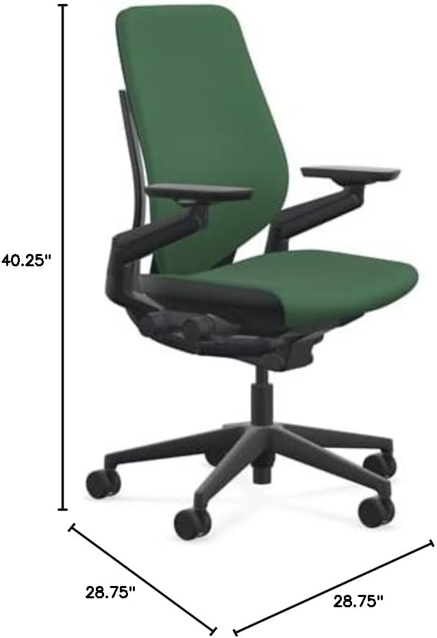 Steelcase Gesture Office Chair - Cogent: Connect Lizard Fabric, High Seat Height, Shell Back, Black on Black Frame, Lumbar Support, and Hard Floor Casters