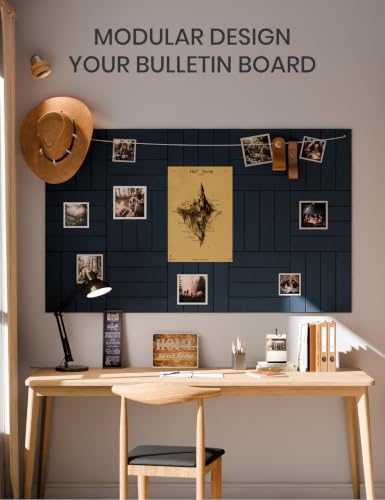 Fluxynara 36" x 24" Large Felt Bulletin Board, Carbon Blue