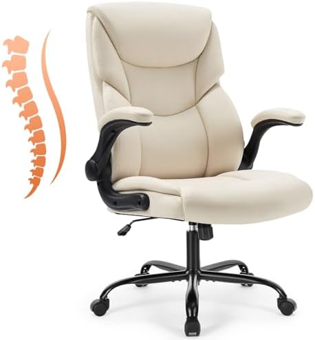 Sweetcrispy Home Office Desk Chairs, High Back PU Leather Chair