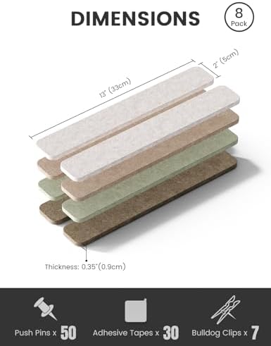 Fluxynara 13" x 2" Felt Wall Panels, Linen Dusk