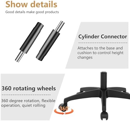 BestOffice | Ergonomic Office Chair | Mid-Back Swivel Desk Chair | Breathable Backrest & Lumbar Support | Adjustable Height | Sponge Seat | Rolling Wheels | Peach Pink | for Adults & Women