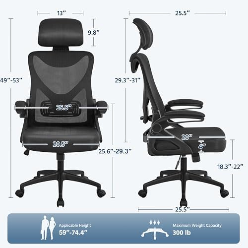 Yaheetech Ergonomic Office Chair with Headrest, Lumbar Support, Black