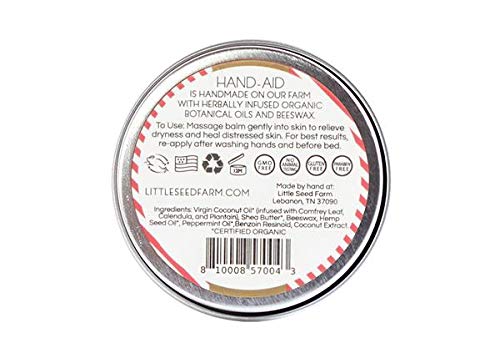 Little Seed Farm - Holiday Hand-Aid – Holiday Hand Moisturizer Balm – Natural, Organic Hand Skin Care with Holiday Scent – Hand Care Balm with Organic Oils & Beeswax – Net Wt. 1.5oz