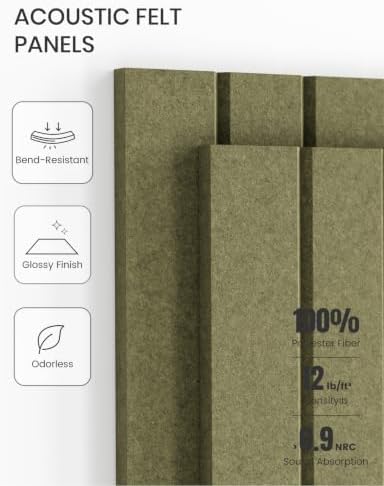 Fluxynara 36" x 24" Large Felt Bulletin Board, Olive Green