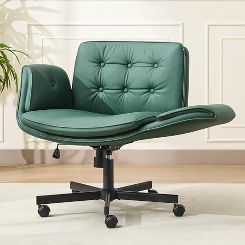 amseatec Criss Cross Office Chair, Swivel Makeup Vanity Chair with Wheels