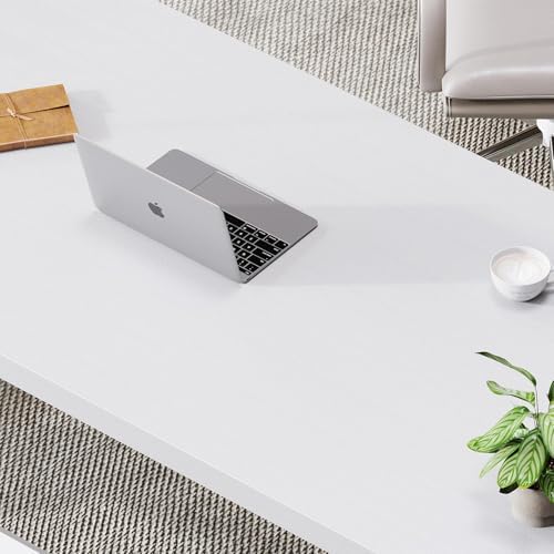 LVB 60 Inch White Modern Computer Office Desk Metal & Wood Writing Desks