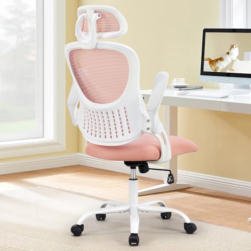 Sweetcrispy Computer Desk Chair, Mesh Office Chair with Lumbar Support