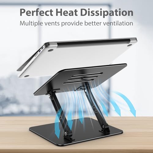 Adjustable Laptop Stand for Desk, Metal Laptop Riser Holder