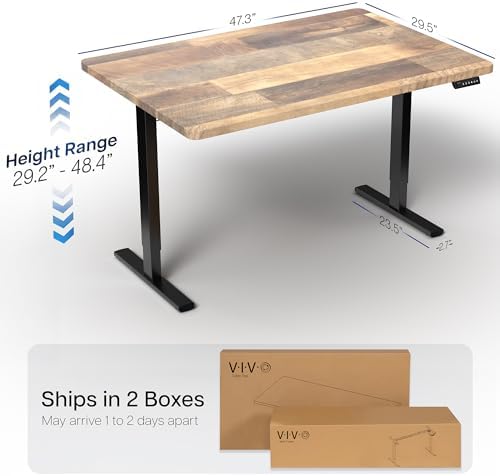 VIVO Reclaimed Wood 48 x 30 in Standing Desk, DESK-KIT-1B5P